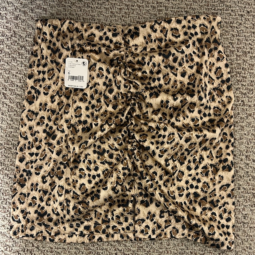 Free People Leopard Print Mini Skirt